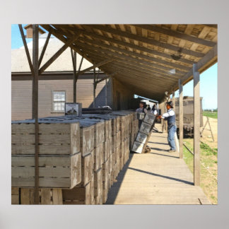 Poster Entrepôt d'Emballage Pour l'Expédition d'Oranges O