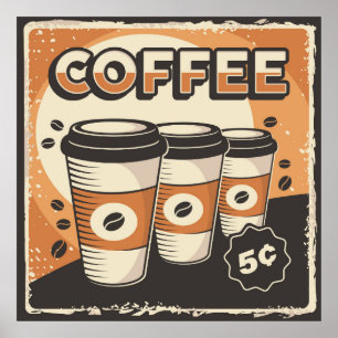 Poster entreprise de café vintage