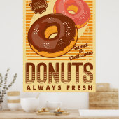 Poster entreprise de donuts vintages rétro (Cuisine)