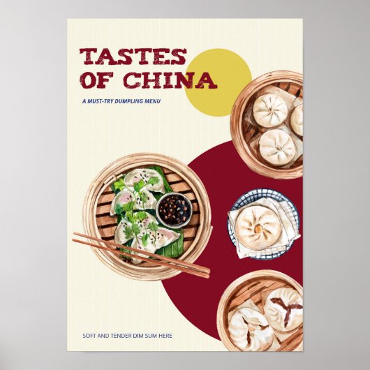 Poster Entreprise Dimsum Watercolor (Devant)