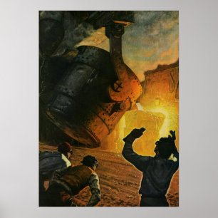 Poster Entreprise Vintage, Industrie de la fabrication de
