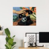 Poster Entreprise vintage, téléphone antique avec cadran (Bureau à domicile)