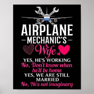 Poster Entretien de l'avion par une femme mécanicienne d'
