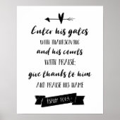 Poster Entrez ses portes Psaumes Christian Typographie Ch (Devant)