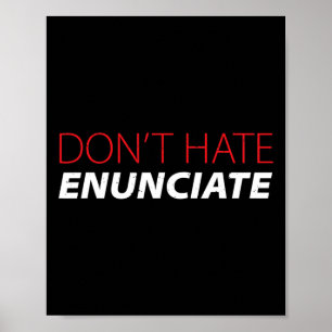 Poster Enuncier Fun ASL Signal Langue Lire Lire Sourde A