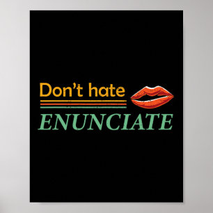 Poster Enuncier Fun ASL Signal Langue Lire Lire Sourde A