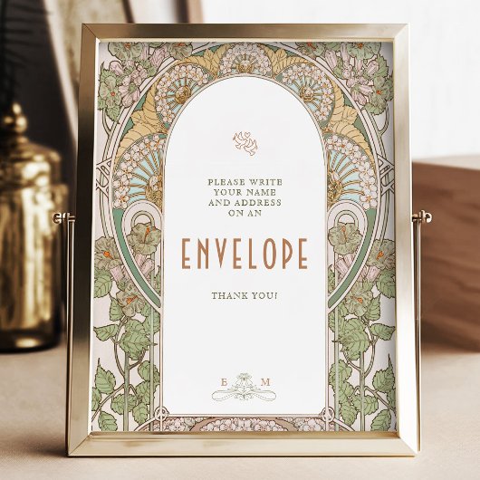 Poster Enveloppe Bougainvillea - Invités Vintage Classic