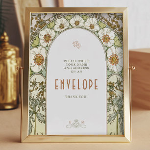 Poster Enveloppe Signale Invités Art Nouveau Vintage par