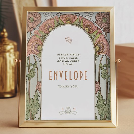 Poster Enveloppe Signale Invités Art Nouveau Vintage par