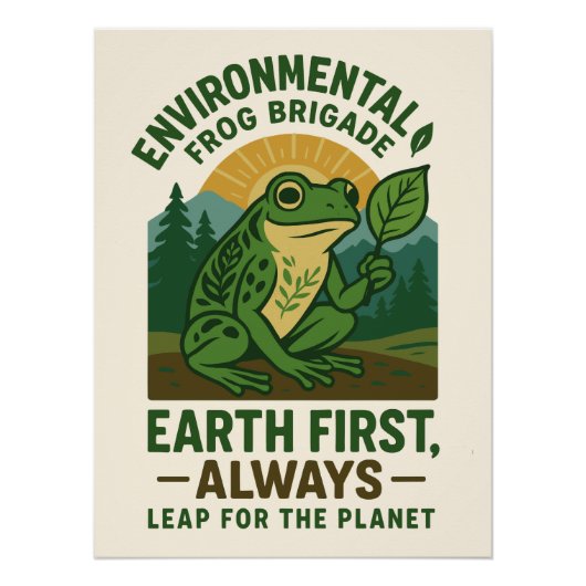 Poster Environmental Frog Brigade – Earth First, Always (Devant)
