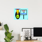 Poster Environnement et mascotte de singe v1 (Bureau à domicile)