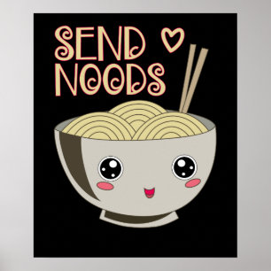 Poster Envoyer Noods Kawaii Ramen Bowl Miso Noodle Soupe 