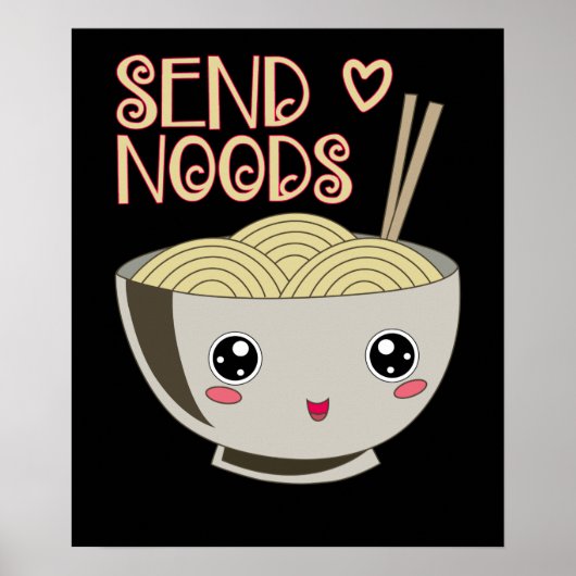 Poster Envoyer Noods Kawaii Ramen Bowl Miso Noodle Soupe (Devant)