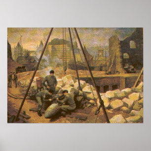 Poster EOD britannique creusant pour la bombe
