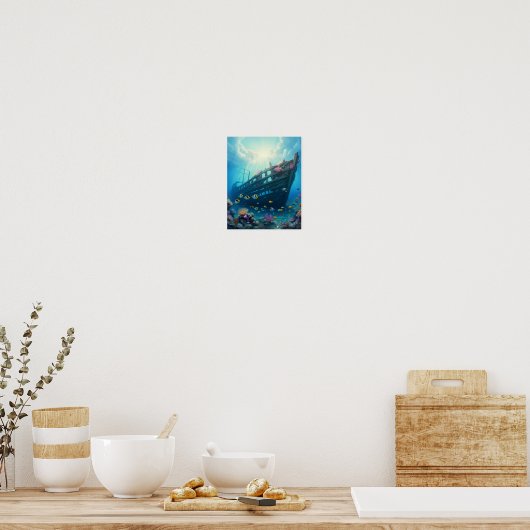 Poster Épave cachée sur un récif (Cuisine)