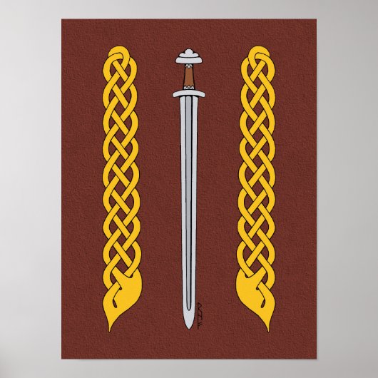 Poster Épée viking et Plaitwork (Devant)