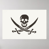 Poster Épées de crâne en obsidienne Drapeau de pirate de (Devant)