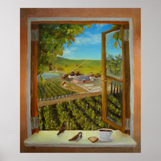 Poster Éperons sur le rebord de la fenêtre (Devant)