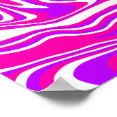 Poster Épersion de fluides rose, violet et blanc (Coin)