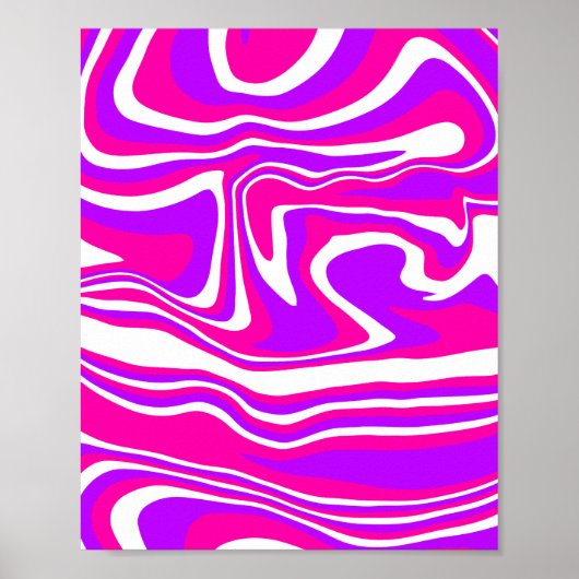 Poster Épersion de fluides rose, violet et blanc (Devant)