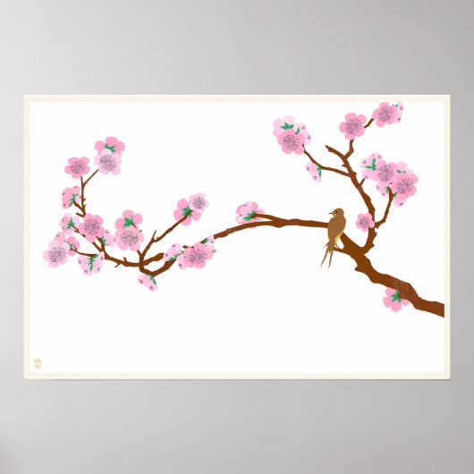 Poster Épervier sur l'arbre (Devant)