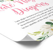 Poster Ephant floral rose vif en fin de soirée signe des  (Coin)