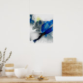 Poster Ephéméral - Bleu et gris (Cuisine)