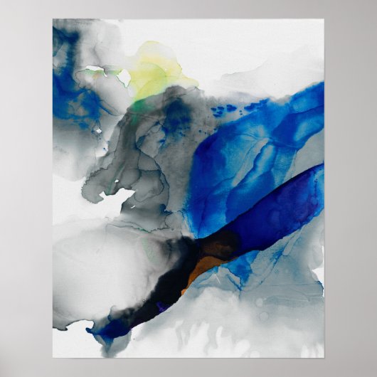 Poster Ephéméral - Bleu et gris (Devant)