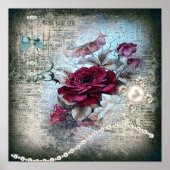 Poster Éphémère de rose victorienne (Devant)
