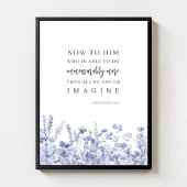 Poster Ephesians 3:20 Chinoiserie Floral Bible Verse