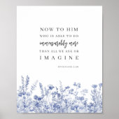 Poster Ephesians 3:20 Chinoiserie Floral Bible Verse (Devant)
