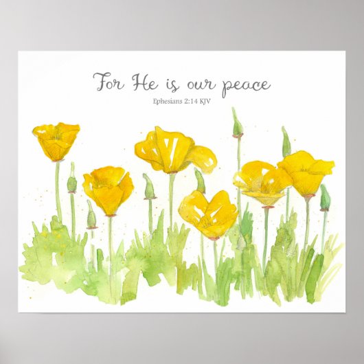 Poster Ephesians Scripture California Poppy Flowers (Devant)