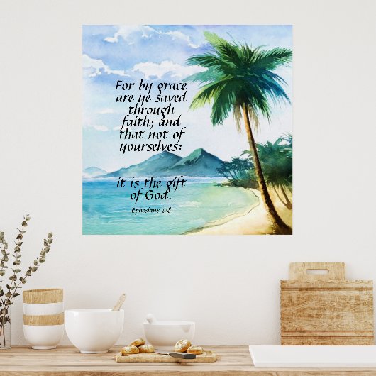 Poster Éphésiens 2:8 (Cuisine)