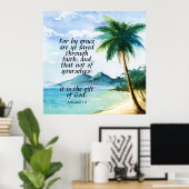 Poster Éphésiens 2:8 (Bureau à domicile)