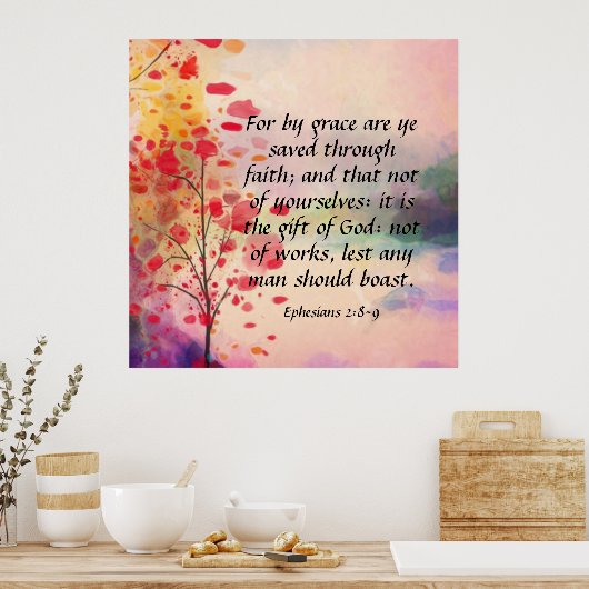 Poster Éphésiens 2:8-9 (Cuisine)