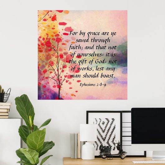Poster Éphésiens 2:8-9 (Bureau à domicile)
