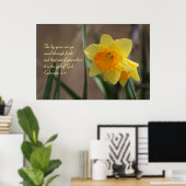 Poster Éphésiens 2:8 Verset biblique avec jonquille jaune (Bureau à domicile)