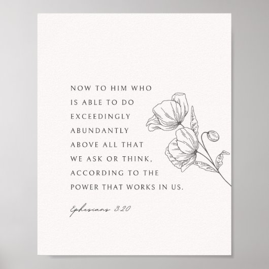 Poster Ephésiens 3:20 Excessivement Abuddent (Devant)