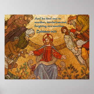 Poster Ephisiens 4:32 Jésus Mosaïque