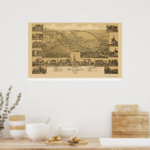 Poster Ephrata, PA Carte panoramique - 1887 (Cuisine)