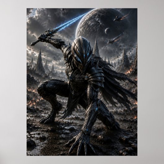 Poster Epic Alien Knight in a Distant Galaxy (Devant)