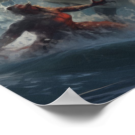 Poster Epic Battle of Megalodon vs T-Rex - Unleas (Coin)