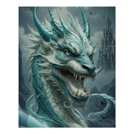 Poster Epic Blue Storm Dragon (Devant)
