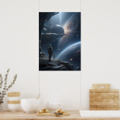 Poster Epic Spacewalk View of Galaxy from Starship (Cuisine)