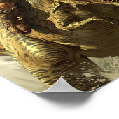 Poster Epic Viking Warrior Riding a Roaring T-Rex (Coin)