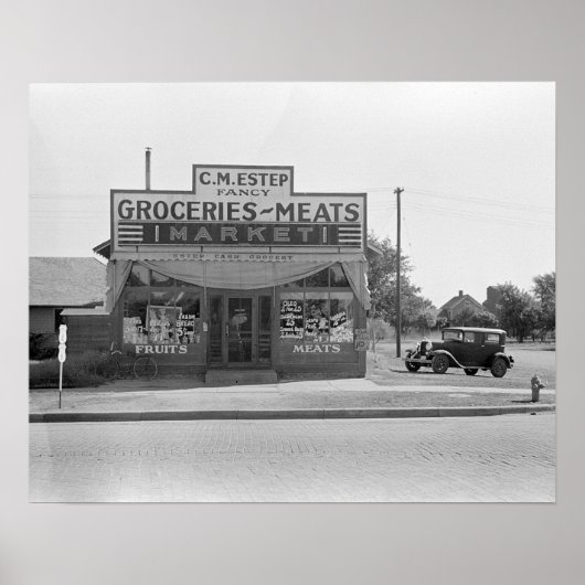 Poster Épicerie, 1938. Photo vintage (Devant)