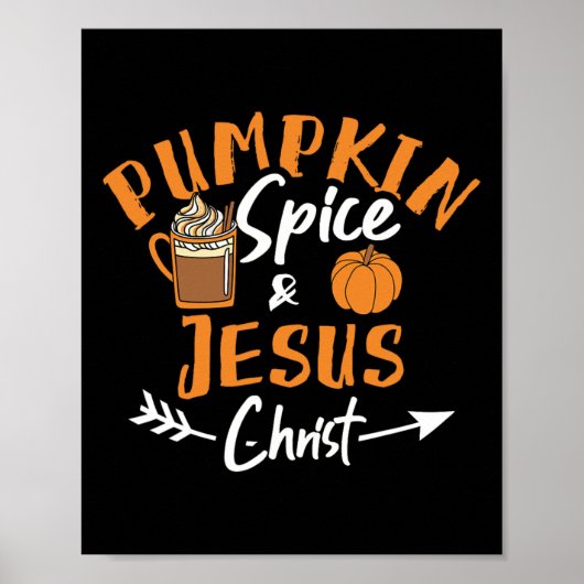 Poster Épices citrouilles Et Jésus Christ Fun Fall Christ (Devant)