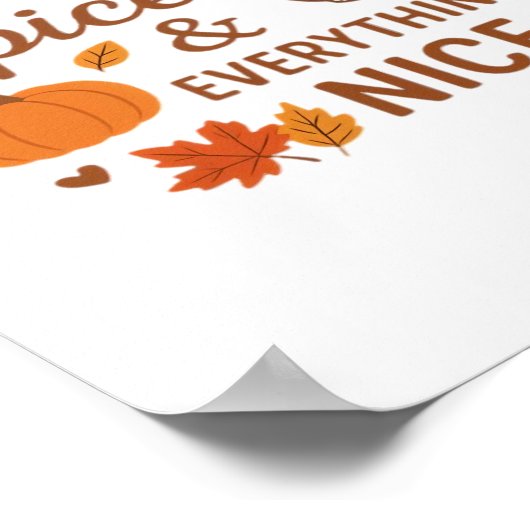 Poster Épices citrouilles Et Tout Joli Design Automne (Coin)