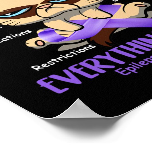 Poster Epilepsie Conscience Chat Votre Bataille Est Mon G (Coin)