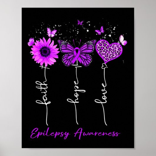 Poster Epilepsie Conscience foi Espoir Amour Leopard Sunf (Devant)